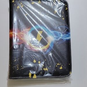 Pokemon Black with Gold Lightning Bolt Card Case